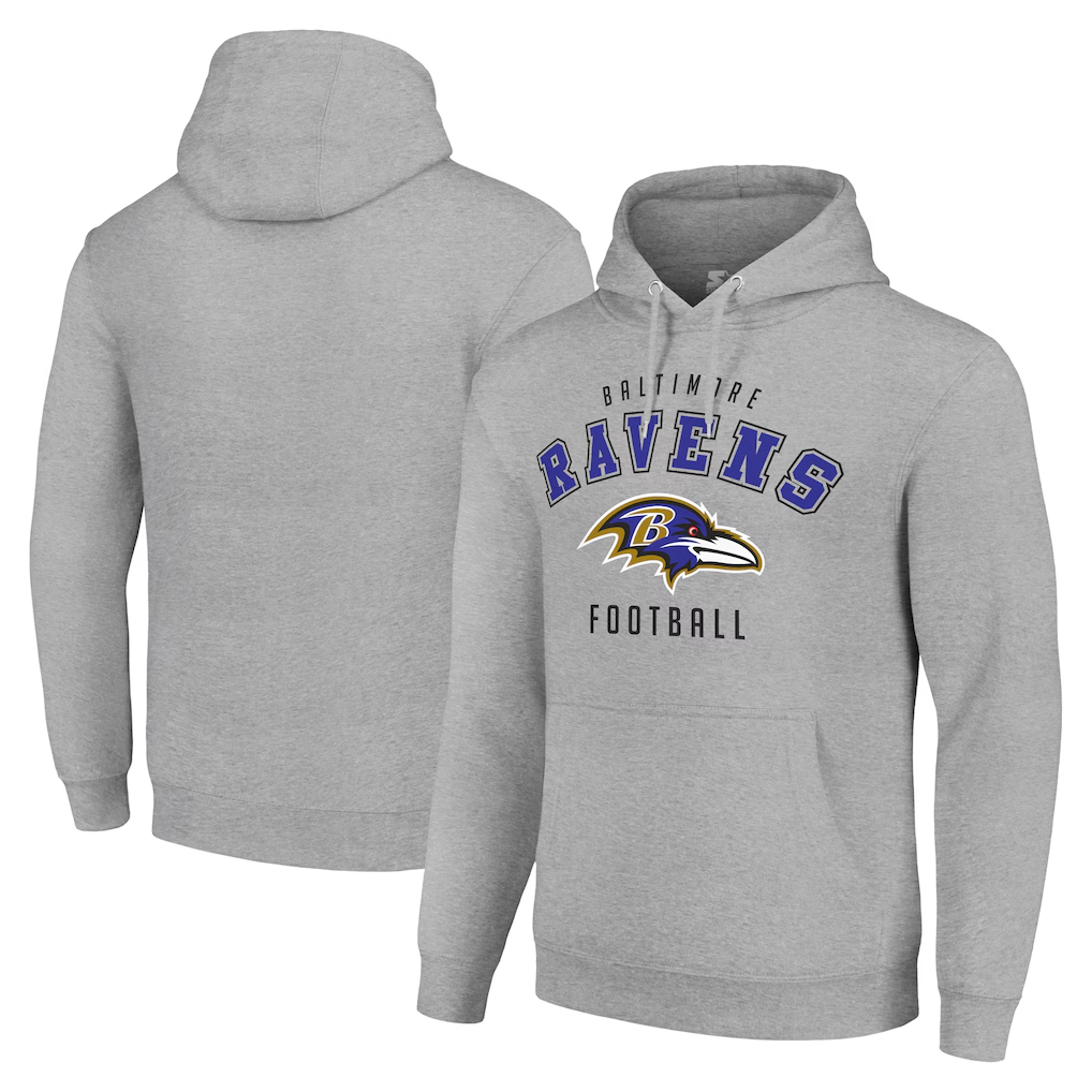 Men's Baltimore Ravens Grey Pullover Hoodie